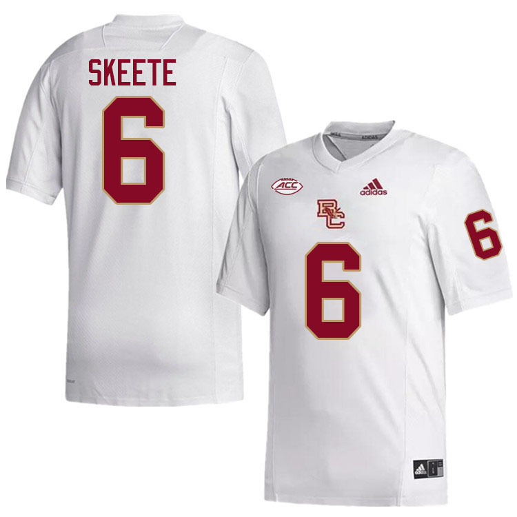 Boston College Eagles #6 Jaedn Skeete College Football Jerseys Stitched-White